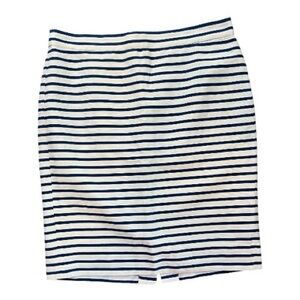 ✨ EUC J.CREW Women’s The Pencil Skirt Blue & White Striped | Size 6